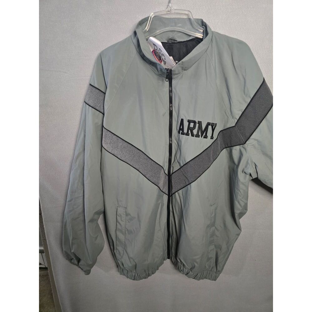 US Army IPFU PT Jacket Windbreaker Gray Reflective Military Gym Uniform ( XX-L)